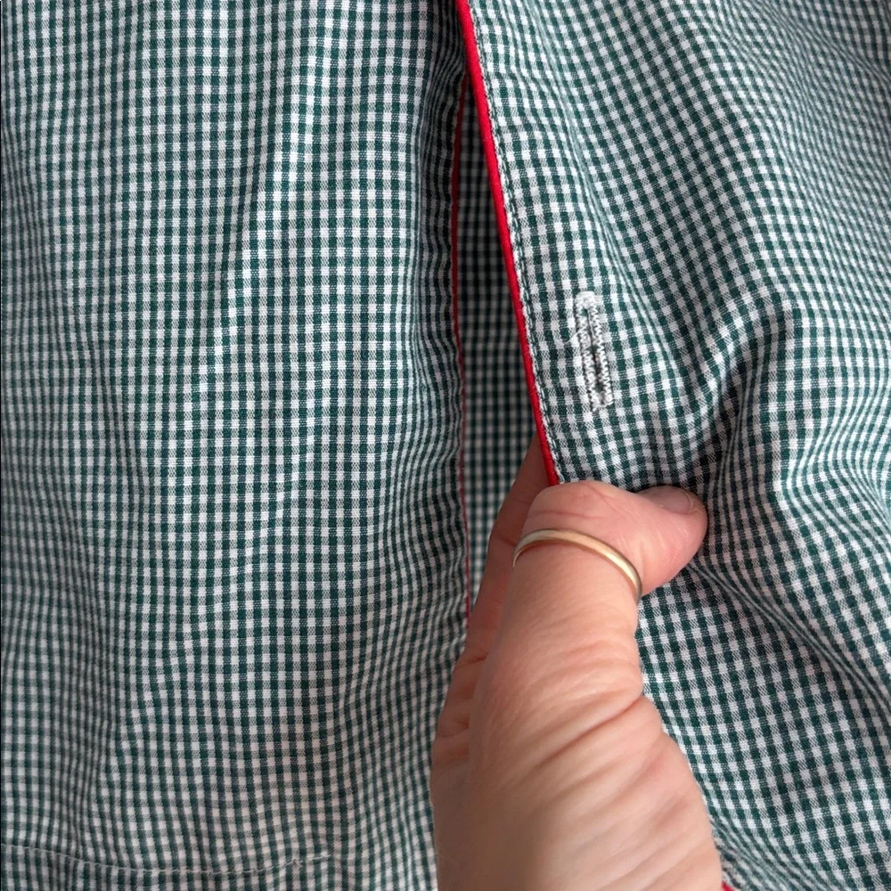 Vive La Fete Green Gingham Pajama Shirt